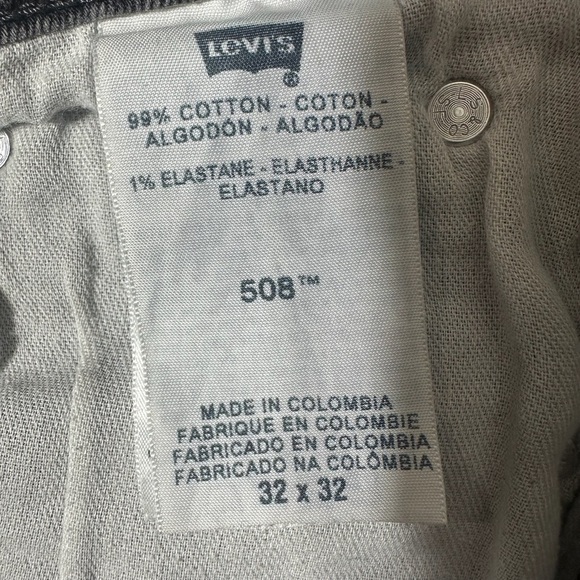 Levis Men's 508 Regular Tapered-Fit Faded Black Wash 32X32 - Picture 9 of 9